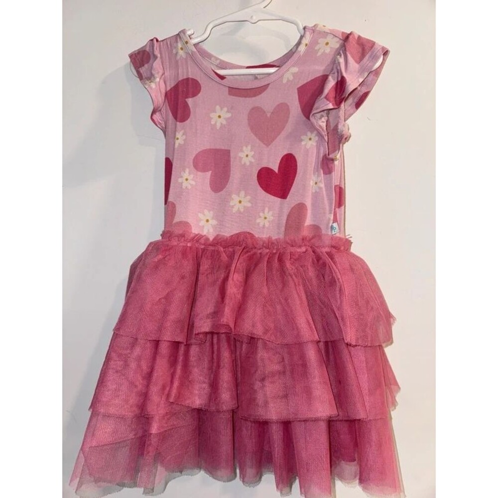 Girls Pink Posh Peanut Heart Graphic TuTu Dress-Size 3T-4T